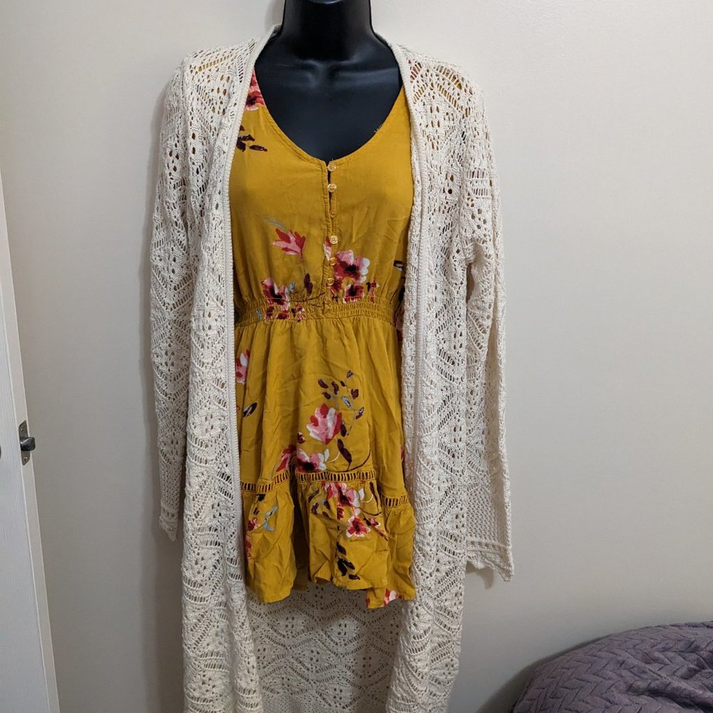 SUNDAY MI AMOR Yellow Floral Summer Dress